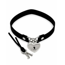 Heart choker padlock pendant - heart,