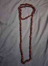 Garnet beads long necklace