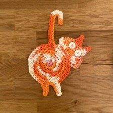 For Drinks Holder Cat Butt Cup Mat Pad Cushion Handmade Knitted Gift Coasters