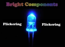 5 x Blue Flickering LED 3mm -