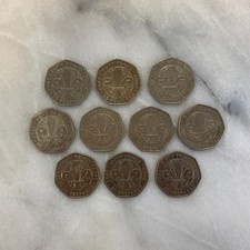 50p Coins 'Be Prepared' Scouts 2003 Circulated (x10)
