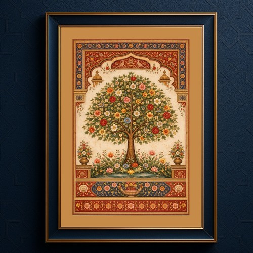 Mughal tree life wall art - mughal,