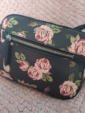 Guess Handbag, Black With Pink Floral Pattern, Please See Description!