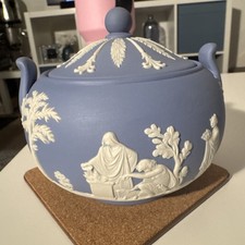 Wedgwood Blue Jasperware Sugar