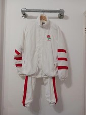 1990s Vintage England Rose Rugby Football Shell suit Tracksuit festival Retro