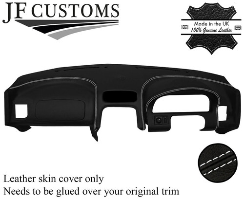 White stitch leather dashboard - white,