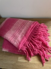 Designers Guild Pink mohair wool throw blanket