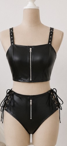 Punk goth style lingerie - goth, set