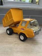 VINTAGE 1970'S TONKA SMALL PRESSED STEEL ORANGE DUMP TRUCK TOY TRUCK