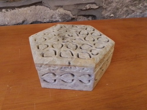 Vintage soapstone lidded - vintage,