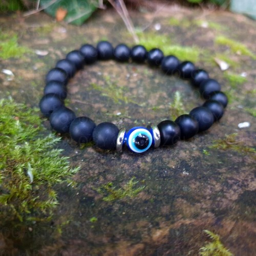 Evil eye bracelet matte - matte, onyx
