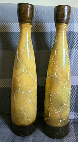 Pair large wooden - ​pair, vases