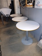 3  Bisto canteen cafe restaurant banquet dinning round table steel base