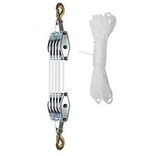 2 Ton Hoist Pulley Block and Tackle Hook Lifting Pulley Block Tool w/ Nylon Rope