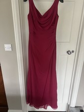 True bride bridesmaid dress Uk 12 cerise pink burgundy drape front or back