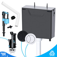 SLIMLINE Concealed Dual Flush WC Toilet Cistern Bottom OR Side Entry with Pipe