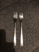 Safari Firth Stainless Steel Dessert Forks x 2 Sheffield  7.25" / 18cm