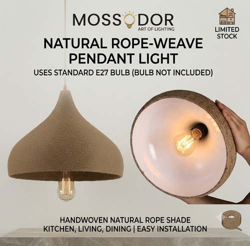 Rattan pendant light shade - rattan,