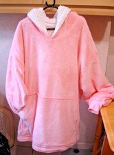 Oversized Hoodie Blanket for Adults Thick Plush Sherpa Fleece Wearable Hooded