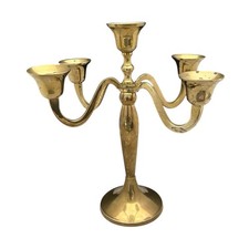 Vintage Brass 5 Candle Holder 5 Arm Candelabra