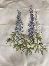 Derwentwater Cross Stitch Delphinium Design Beautifully completed 31cmx50.5cm