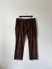 Ralph Lauren Purple Label Straight Trousers in Brown Needlecord Cotton, 38x32