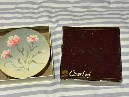 Clover leaf vintage coasters - clover,