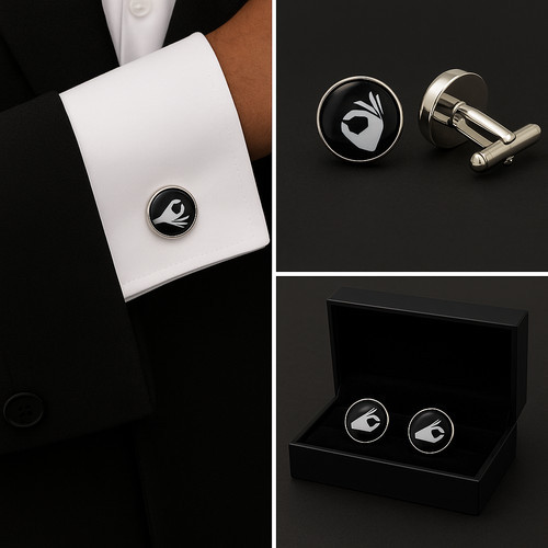 Finger circle black white - black, &