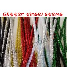 GLITTER TINSEL Craft Stems Pipe Cleaners 30cm x 6mm