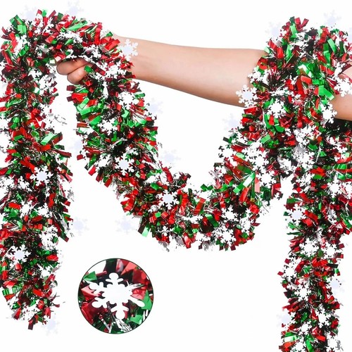 15m christmas snowflake tinsel - 15m,