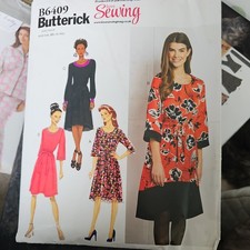 New BUTTERICK Misses PULLOVER DRESS Sewing Pattern SizeXS - XXL B6409