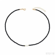 Black Beaded Choker Necklace