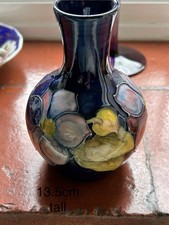 William Moorcroft x 2piece- Pretty Deep Blue vase & dish in Great Condition. 