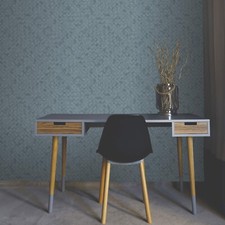 Dark Blue Mosaic Wallpaper -