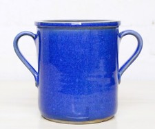 Vintage French Confit Pot Twin Handle Cobalt Blue colouring & Gloss Glazed