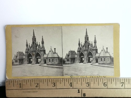 Greenwood cemetery stereoview - greenwood,