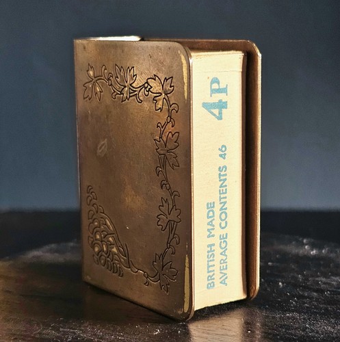 Vintage solid brass matchbox - vintage,