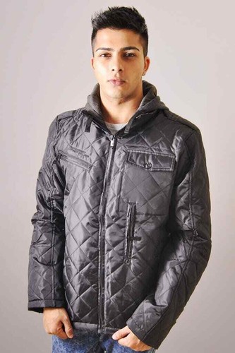 Mens quilted black jacket warm - black,