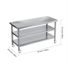 4/5FT Commercial Stainless Steel Work Bench Catering Prep Table Kitchen Worktop