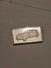 Franklin Mint Silver Bar Mini Ingot 1975 Centennial Car 1931 Marmon Classic vtg