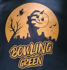 Bowling Green Mens Halloween Sweatshirt XL Black Orange Witch Pumpkin Spooky