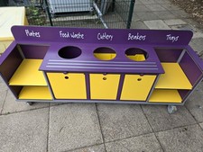 School Canteen Cleaning Troley For Cuttlery/Trays And Food Waste