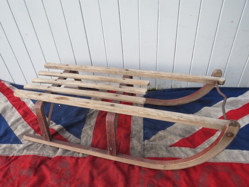 Antique vintage wooden sledge - vintage,