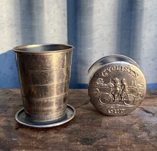 Antique Cyclists Cup Folding Collapsible Travel Cup Bicycles Vintage C.1900