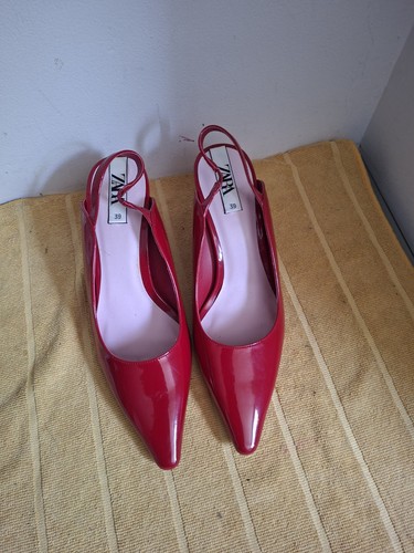 Zara sling back heeled shoes