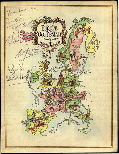 The beatles signed pan menu - beatles, am