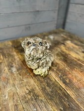 Antique 70 s stone small garden patio statue Bulldog.
