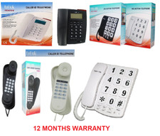 Tel-UK Corded Analogue Landline Telephone Caller ID Display wall Mountable