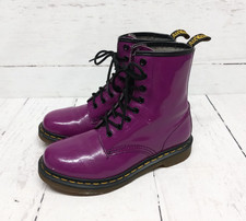Dr Martens Boots Womens Size UK 5 Purple Patent Faux Leather Vegan