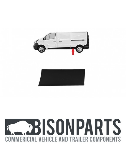 Black rear side moulding - black, lh